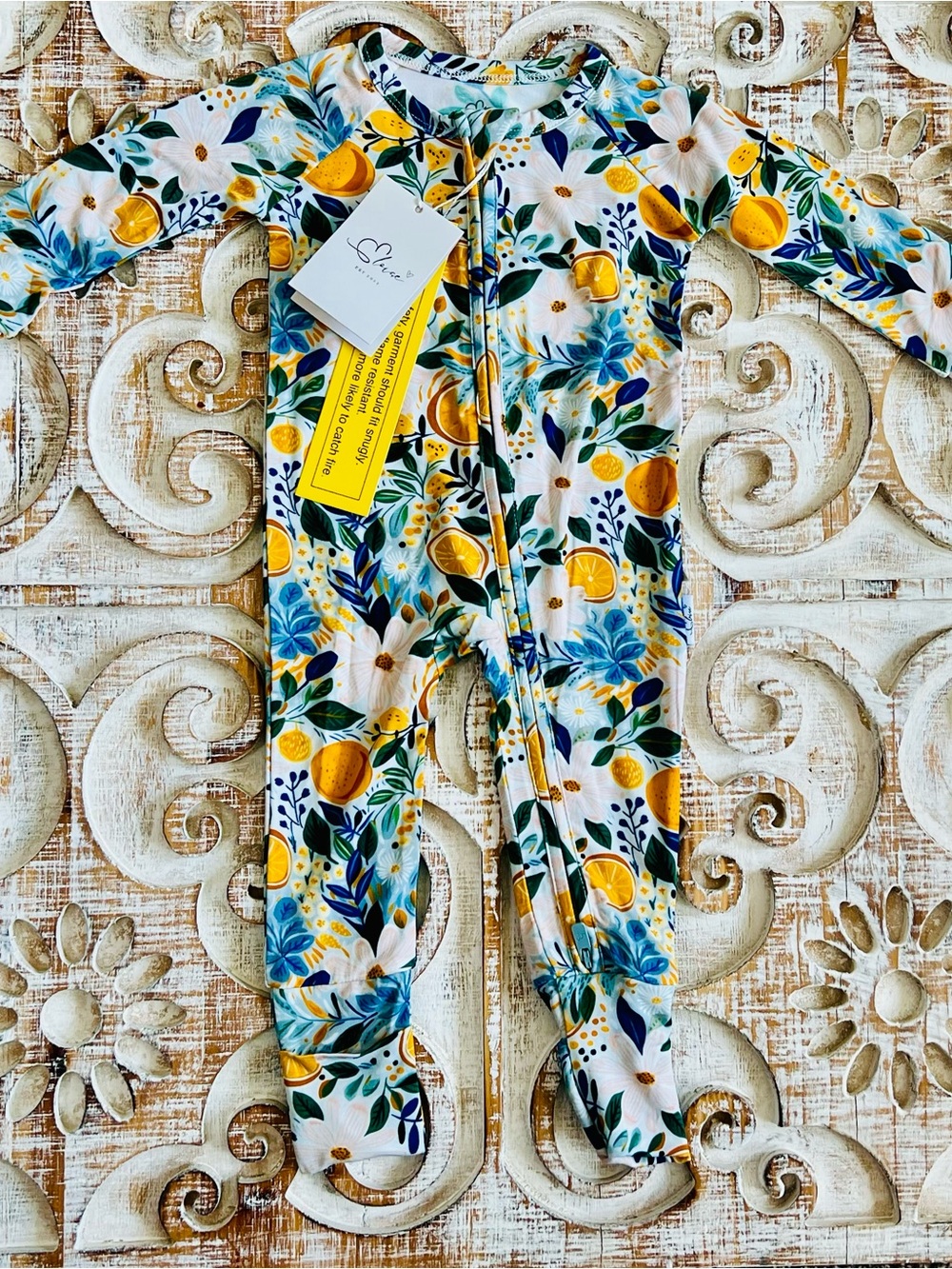 Lemon & Floral Zippered Baby Zippy